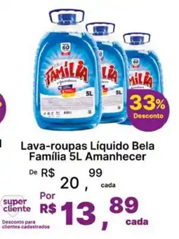 Super Lagoa Lava-roupas Líquido Bela Família 5L Amanhecer oferta