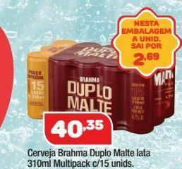Costazul Supermercados Cerveja brahma duplo malte lata 310ml multipack c/15 unids. oferta