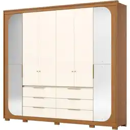 Benoit Guarda Roupa / Roupeiro Henn Lumiere 6 Portas e 6 Gavetas com Espelho e LED MDP 240 x 265 x oferta