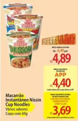 Atacadão Macarrão instantâneo nissin cup noodles vários sabores oferta
