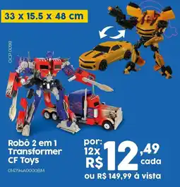 Casa Freitas Robô 2 em 1 Transformer CF Toys oferta