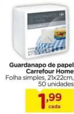Carrefour Guardanapo de papel Carrefour Home oferta