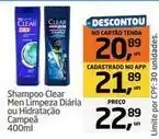 Tenda Atacado Clear - shampoo men limpeza diaria ou hidratação oferta