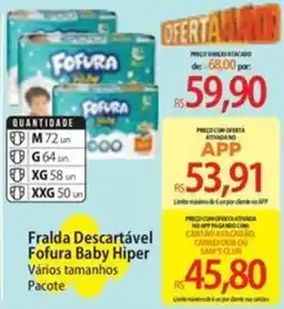 Atacadão Fralda descartável Fofura baby hiper oferta
