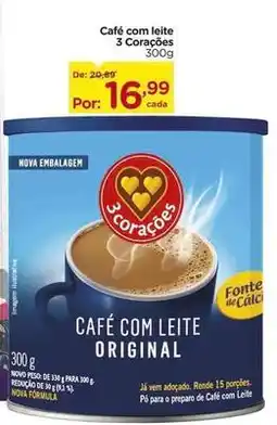 Carrefour 3 corações - café com leite oferta