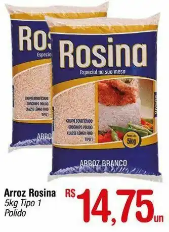 Fort Atacadista Arroz rosina 5kg tipo 1 polido oferta