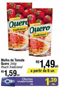 Molho de tomate quero 340g