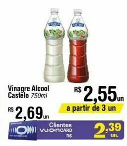 Fort Atacadista Vinagre alcool castelo 750ml oferta