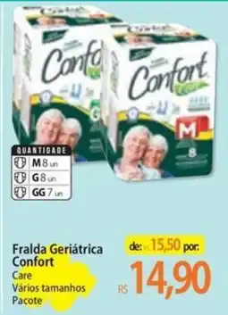 Atacadão Fralda geriátrica confort care vários tamanhos pacote oferta