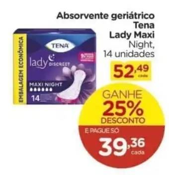 Absorvente geriátrico Tena Lady Maxi Night