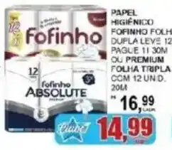Supermercado Estrela Azul Papel higiênico fofinho folha dupla leve 12 oferta