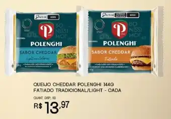 Queijo cheddar polenghi fatiado tradicional/light