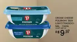 Bistek Supermercados cream cheese polenghi light/tradicional oferta