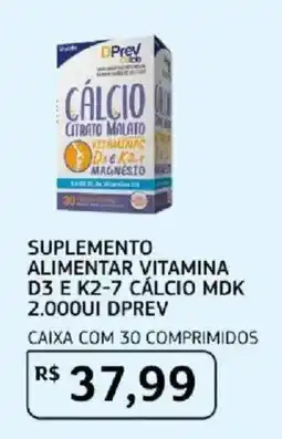 Assaí Atacadista Suplemento alimentar vitamina d3 e k2-7 calcio mdk oferta