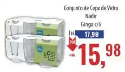 Supermercados BH Conjunto de Copo de Vidro Nadir oferta