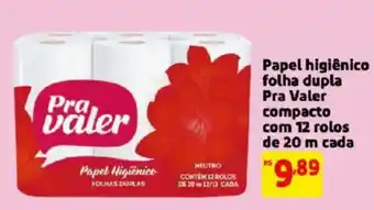 Papel higiênico folha dupla pra valer compacto