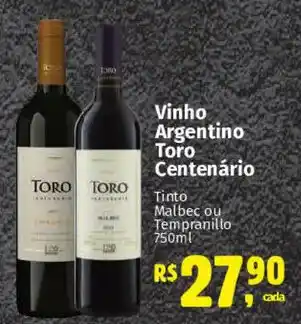 Vinho Argentino Toro Centenário