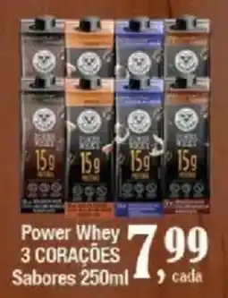 Supermercados Unidos Power Whey 3 corações oferta