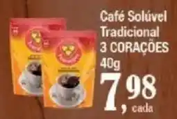 Supermercados Unidos Café Solúvel Tradicional 3 Corações oferta