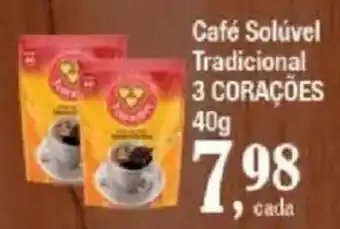 Supermercados Unidos Café Solúvel Tradicional 3 Corações oferta