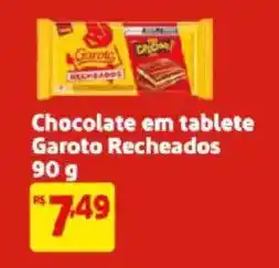 Mercado Extra Chocolate em tablete Garoto Recheados oferta