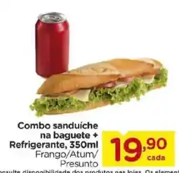 Carrefour Bairro Combo sanduíche na baguete + Refrigerante, 350ml Frango/Atum/Presunto oferta