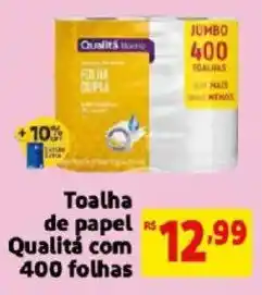 Mercado Extra Toalha de papel Qualitá com 400 folhas oferta