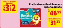 Mercado Extra Fralda descartável Pampers SuperSequinha oferta