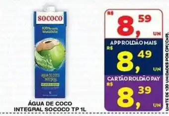 Roldão Água de coco integral sococo tp 1l oferta
