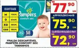 Roldão Fralda descartável pampers confort sec oferta