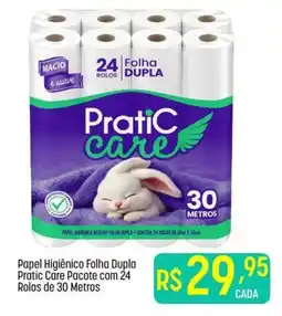 Muffato Papel Higiênico Folha Dupla Pratic Care Pacote com 24 Rolos de 30 Metros oferta