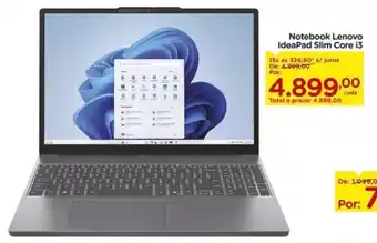 Notebook lenovo ideapad slim core i3