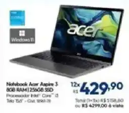 Lojas Becker Notebook acer aspire 3 oferta