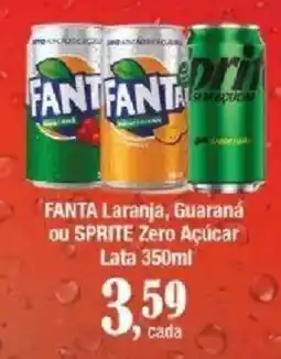 Supermercados Unidos fanta laranja, guaraná ou sprite zero açúcar oferta