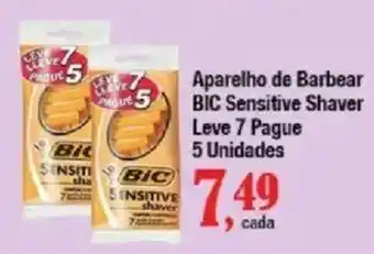 Supermercados Unidos Aparelho de barbear bic sensitive shaver oferta