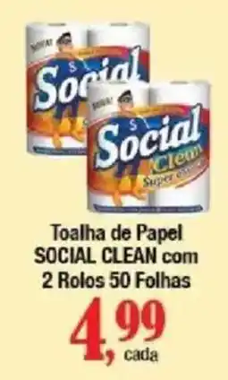 Supermercados Unidos Toalha de papel social clean oferta
