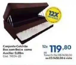 Lojas Becker Conjunto colchão box com baú e cama auxiliar oferta