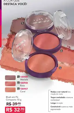 Jequiti Blush em pó compacto oferta