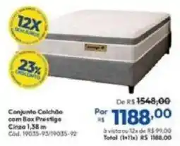 Lojas Becker Conjunto Colchão com Box Prestige Cinza oferta