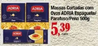 Supermercados Unidos Massas cortadas com ovos adria espaguete/parafuso/pena oferta