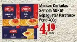 Supermercados Unidos Massas cortadas sêmola adria espaguete/ parafuso/ pena oferta