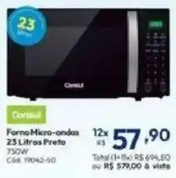 Lojas Becker Forno Micro-ondas Preto oferta
