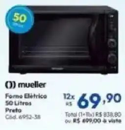 Lojas Becker Forno Elétrico Preto mueller oferta
