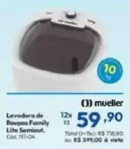 Lojas Becker Lavadora de Roupas Family Lite Semiaut oferta