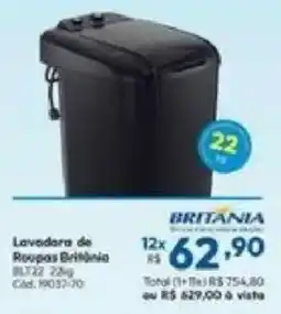 Lojas Becker Lavadora de Roupas Britânia oferta