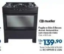 Lojas Becker Fogão a gás 5 bocas mueller oferta