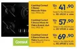 Lojas Becker Cooktop Consul 4 Bocas Mesa de Vidro oferta