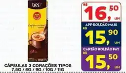 Roldão Cápsulas 3 corações tipos oferta