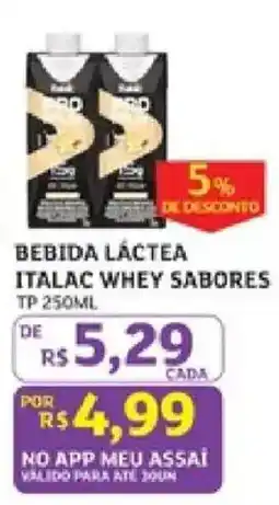 Assaí Atacadista Bebida Láctea Italac Whey Sabores oferta