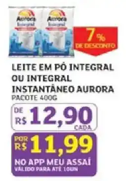 Assaí Atacadista Leite em pó integral ou integral instantâneo aurora oferta
